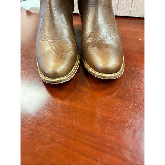 Charlie 1 Horse by Luccese Brown Leather Heart Cut Out 11” Calf Sidev Zip Boots - Picture 3 of 11